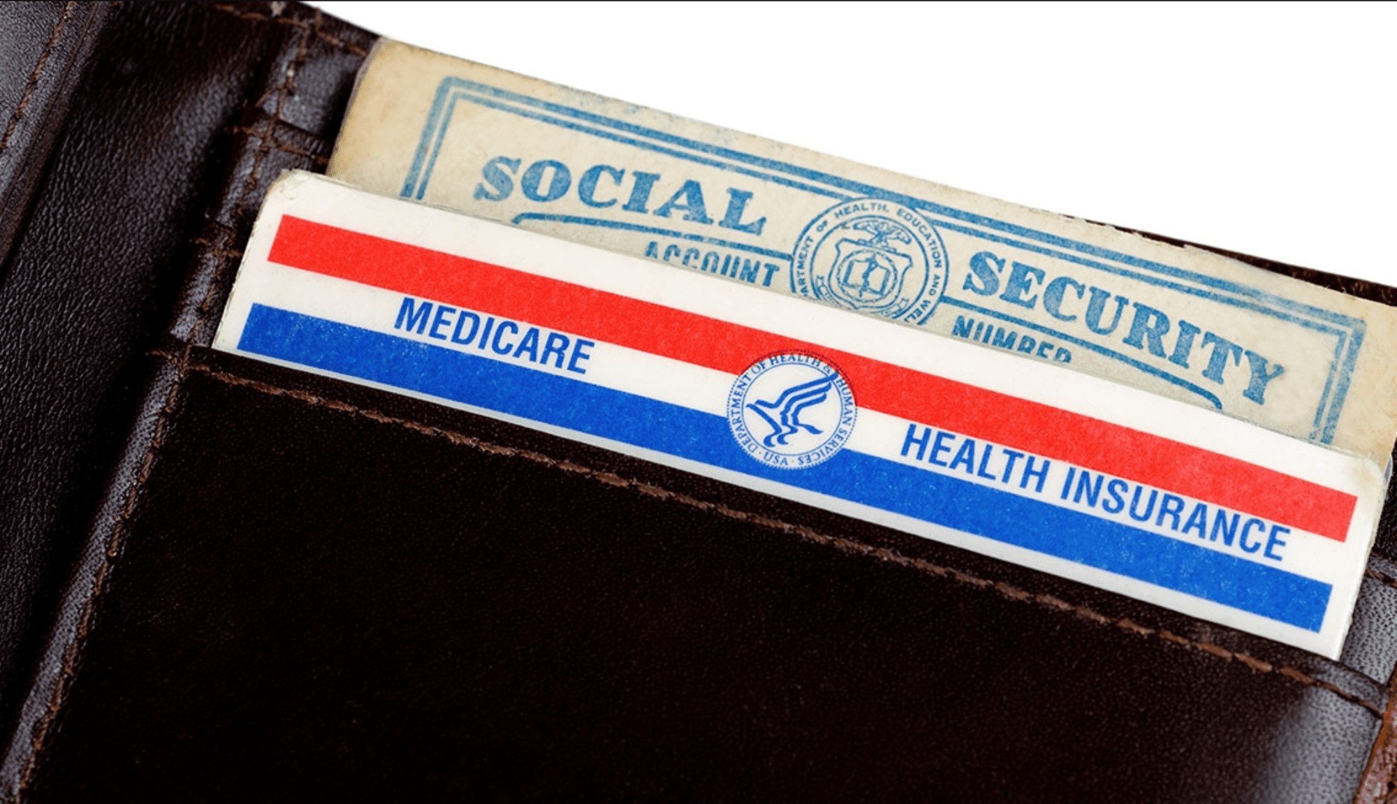Social security card in a wallet.